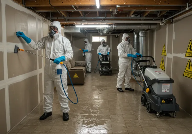 Basement Moisture Removal and Structural Drying process in Dardanelle, AR